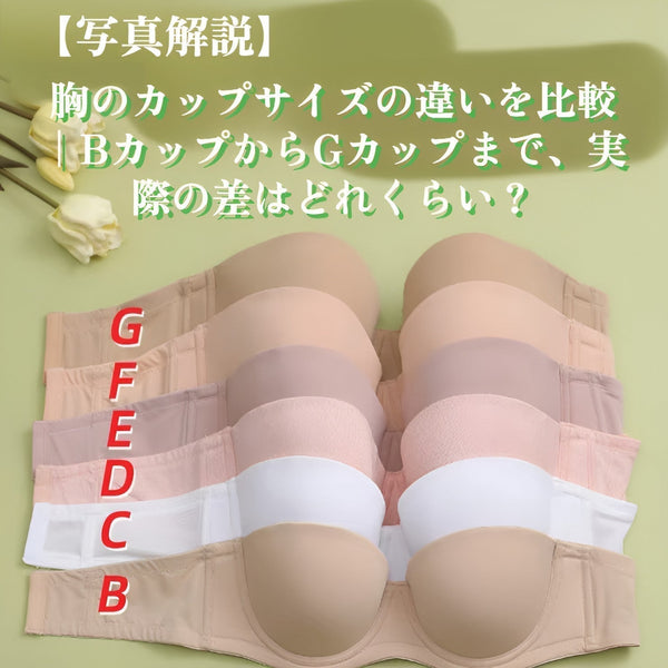 【写真解説】胸のカップサイズの違いを比較｜BカップからGカップまで、実際の差はどれくらい？