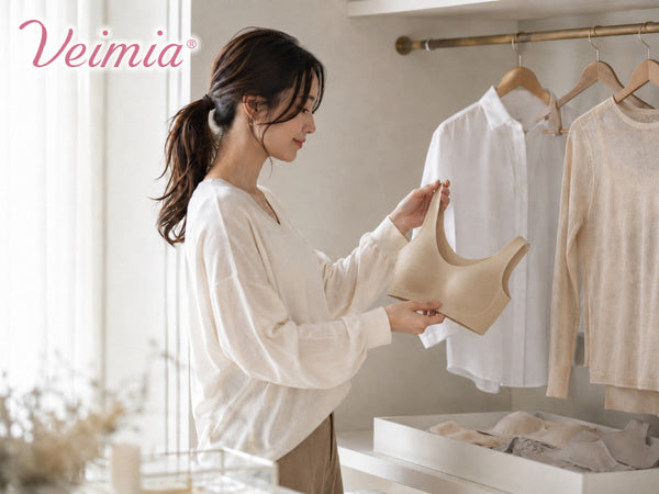 背中の凹凸と服への響きを考えながらホックなしシームレスブラを選ぶVEIMIAイメージ