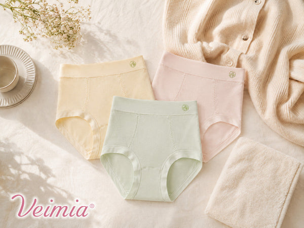VEIMIA お腹とヒップをやさしく包むパステルカラーのハイウエストショーツ