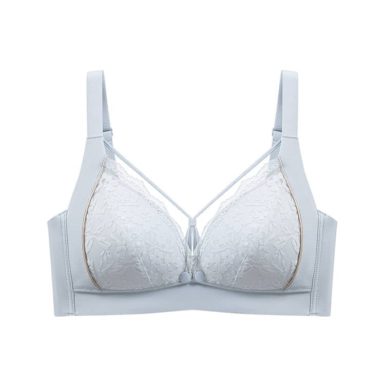 前開き授乳ブラ ブルー