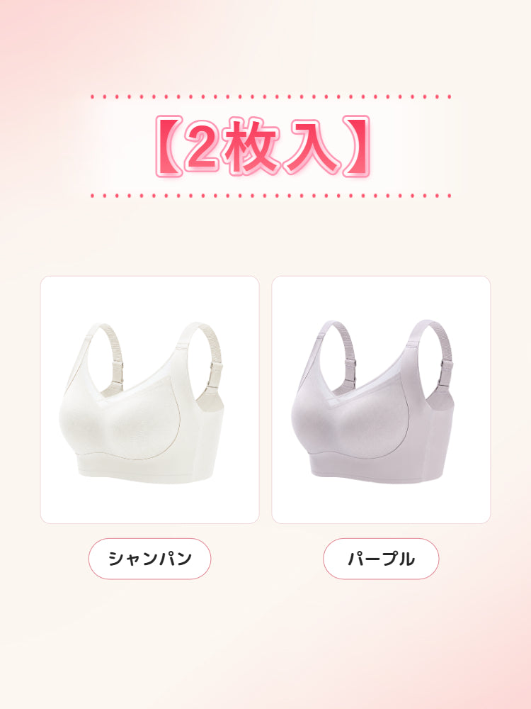 脇 肉 ブラ 【2枚入】シャンパン&パープル veimia