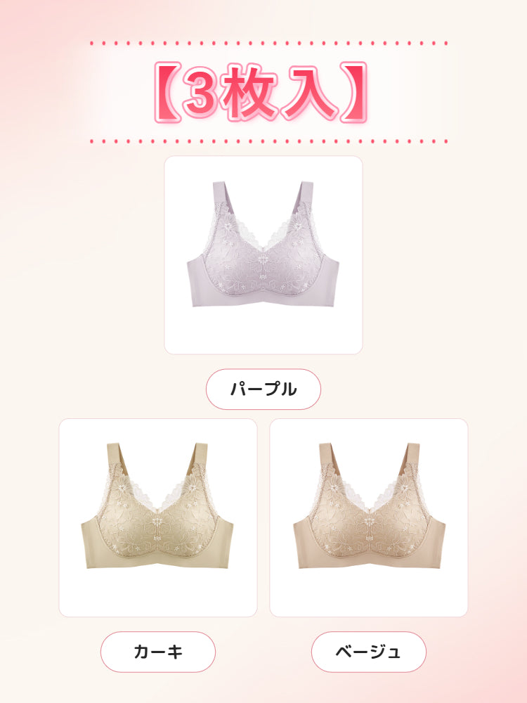 【2枚セットで9,980円】VEIMIA 胸を小さく見せるブラ | 脇高設計で胸元スッキリ しっかり支えて 上向きバストラインへ 大きめバストをすっきり上品に見せたい方へ