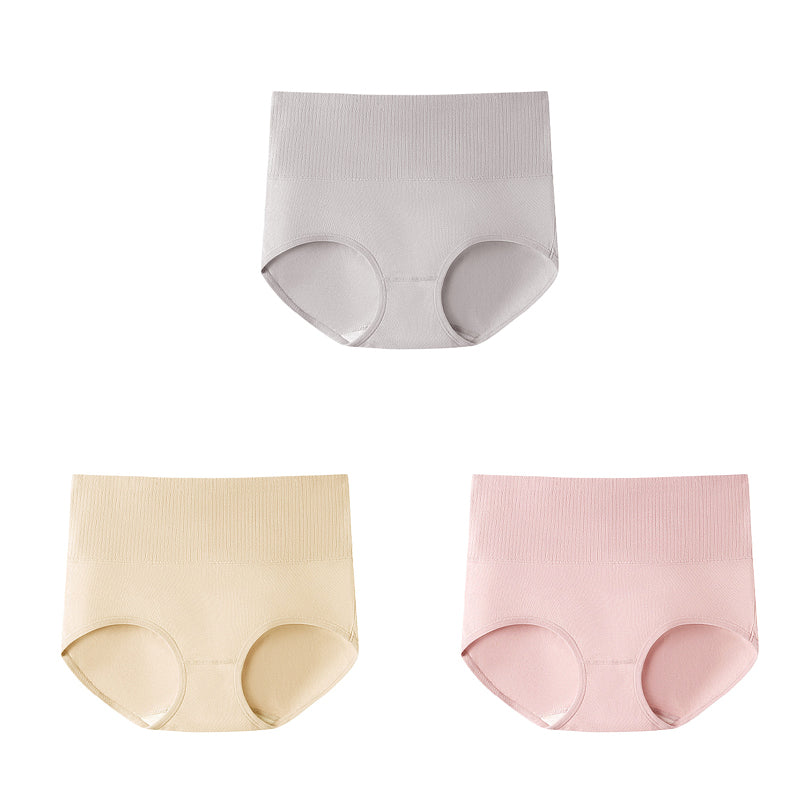 【3枚セットで¥4,990円】VEIMIA ハイウエストショーツ | 上品なリブ仕様、快適で通気性抜群。高品質なコーマ綿素材と抗菌クロッチで吸湿速乾、肌に優しい！