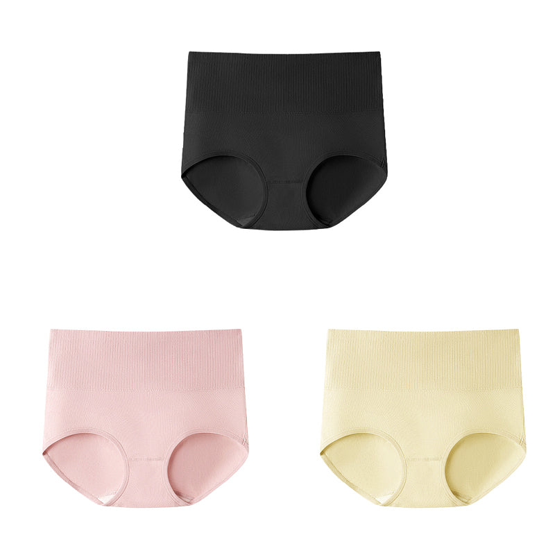 【3枚セットで¥4,990円】VEIMIA ハイウエストショーツ | 上品なリブ仕様、快適で通気性抜群。高品質なコーマ綿素材と抗菌クロッチで吸湿速乾、肌に優しい！