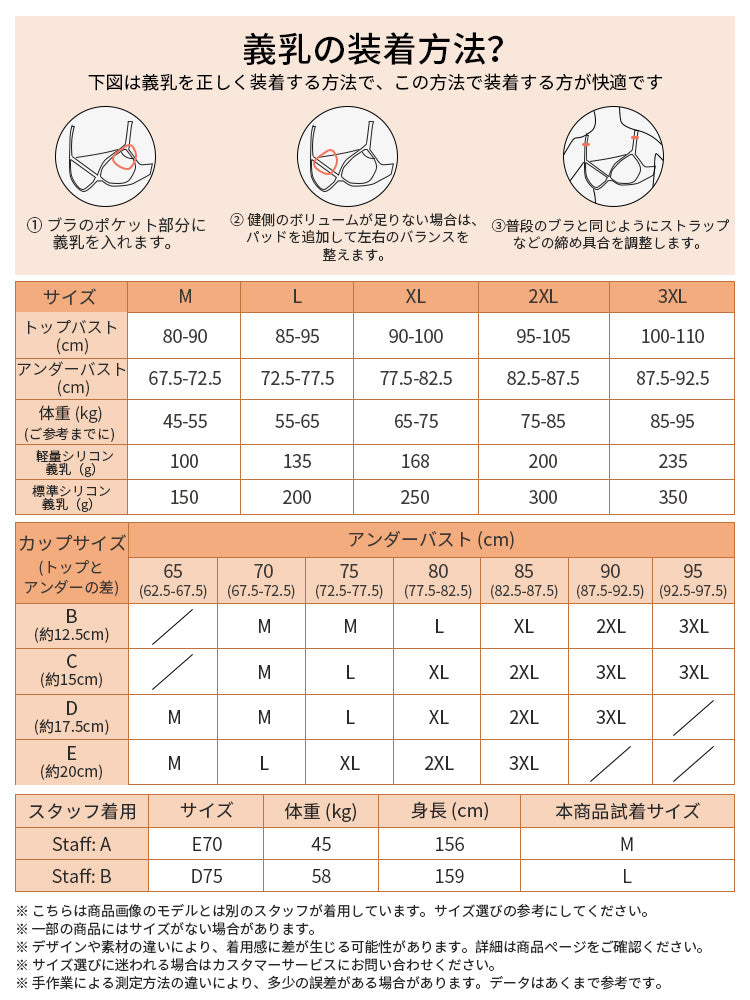 乳がん 下着 サイズ選び ヴェーミア