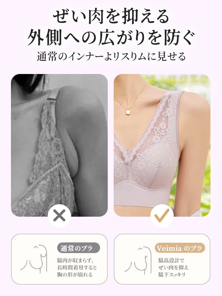 ノンワイヤーブラ 贅肉を抑える ヴェーミア