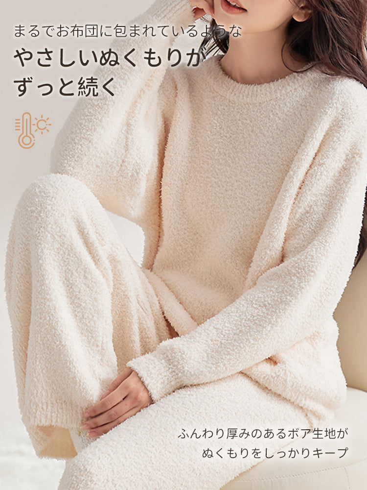 レディース パジャマ 暖かい ふわふわボア生地 VEIMIA