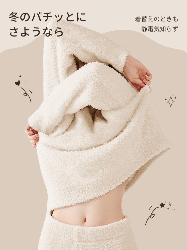 レディース パジャマ 暖かい 静電気知らず VEIMIA