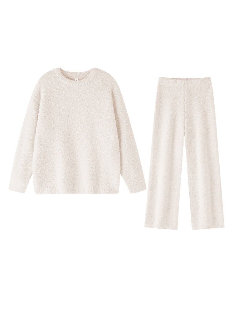 レディース パジャマ 暖かい ホワイト VEIMIA