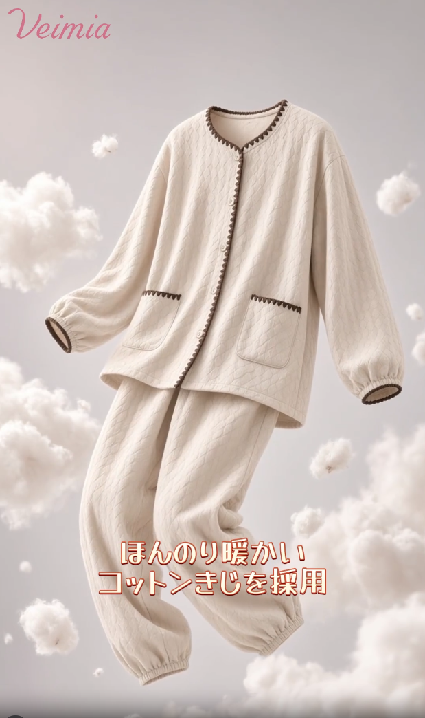 パジャマ ふんわり柔らかく軽くて暖かいカップ付き仕様 VEIMIA