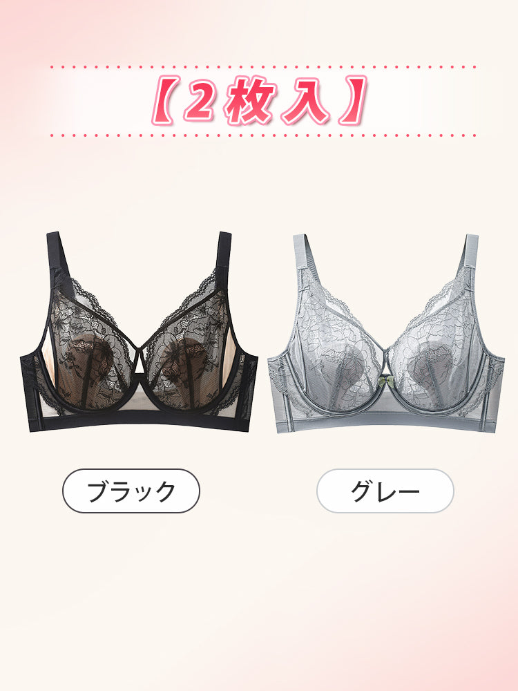 ブラ 【2枚入】ブラック&グレー ヴェーミア