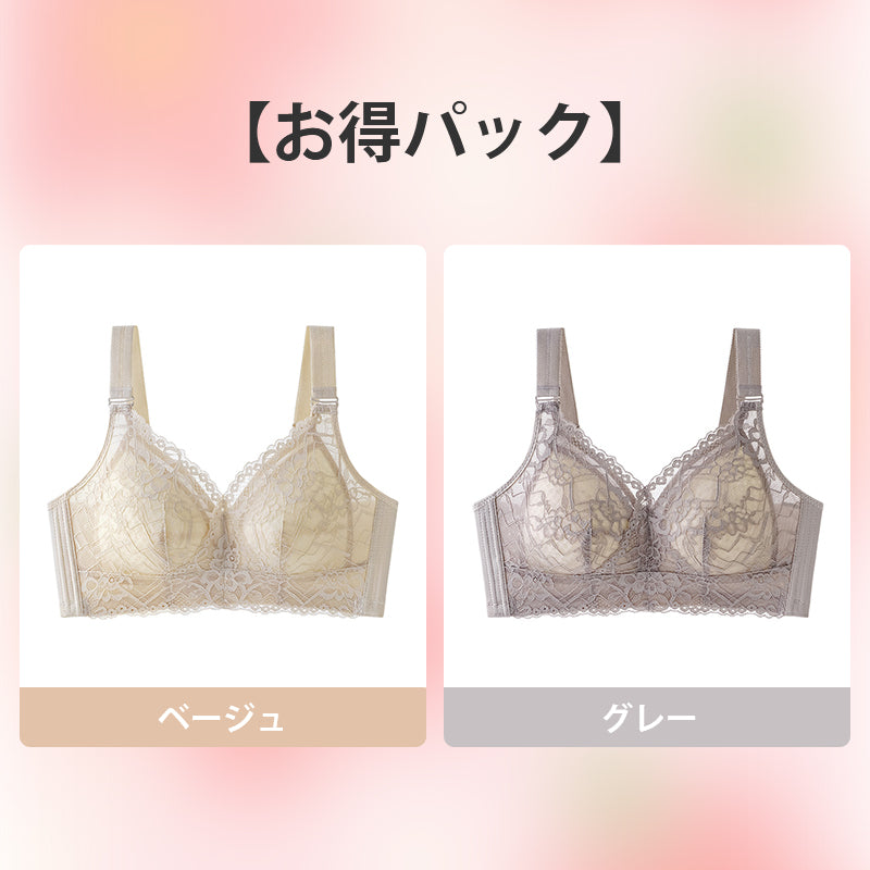 ブラジャー 小さく見せる 【お得パック】ベージュ&グレー ヴェーミア 