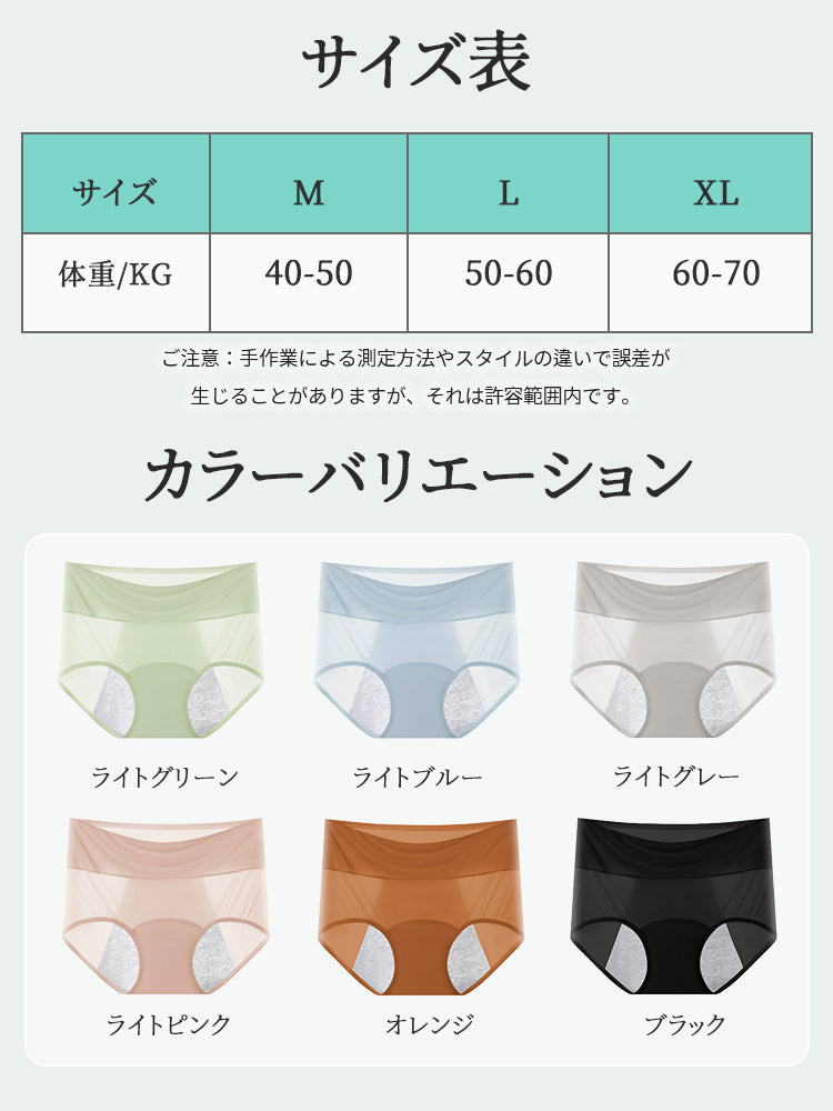 生理用ショーツ サイズ表 ヴェーミア