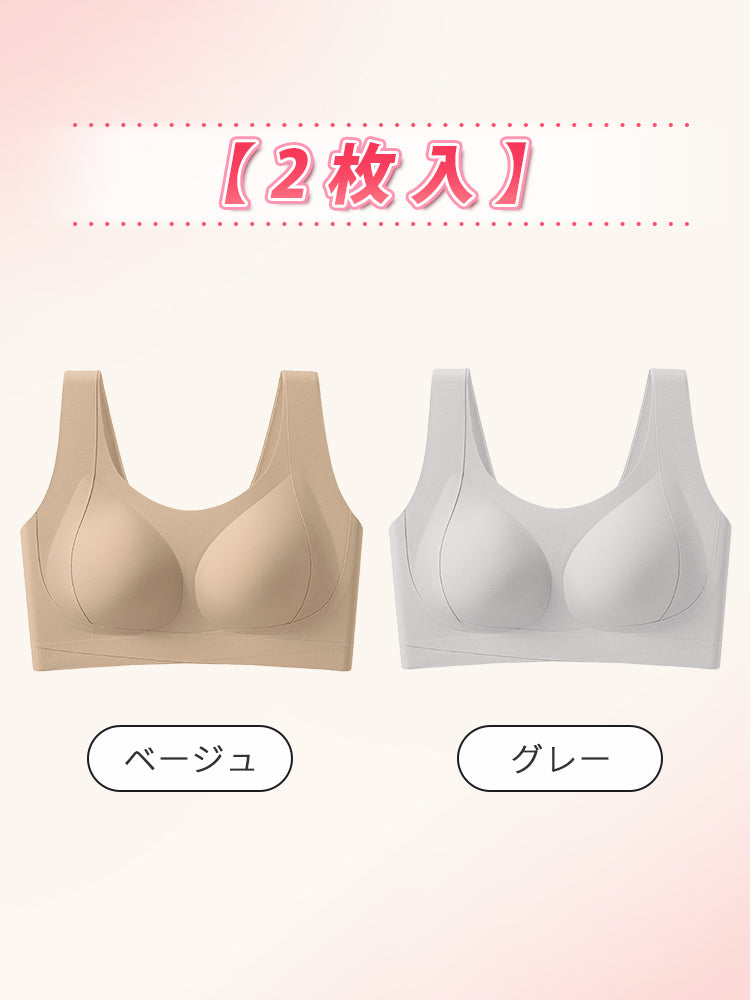 垂れ た 胸 ブラ 【2枚入】ベージュ&グレー VEIMIA
