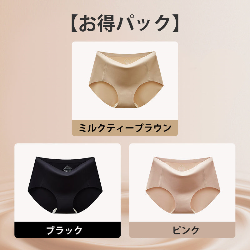 シームレス ショーツ ミルクティーブラウン＆ブラック＆ピンク VEIMIA