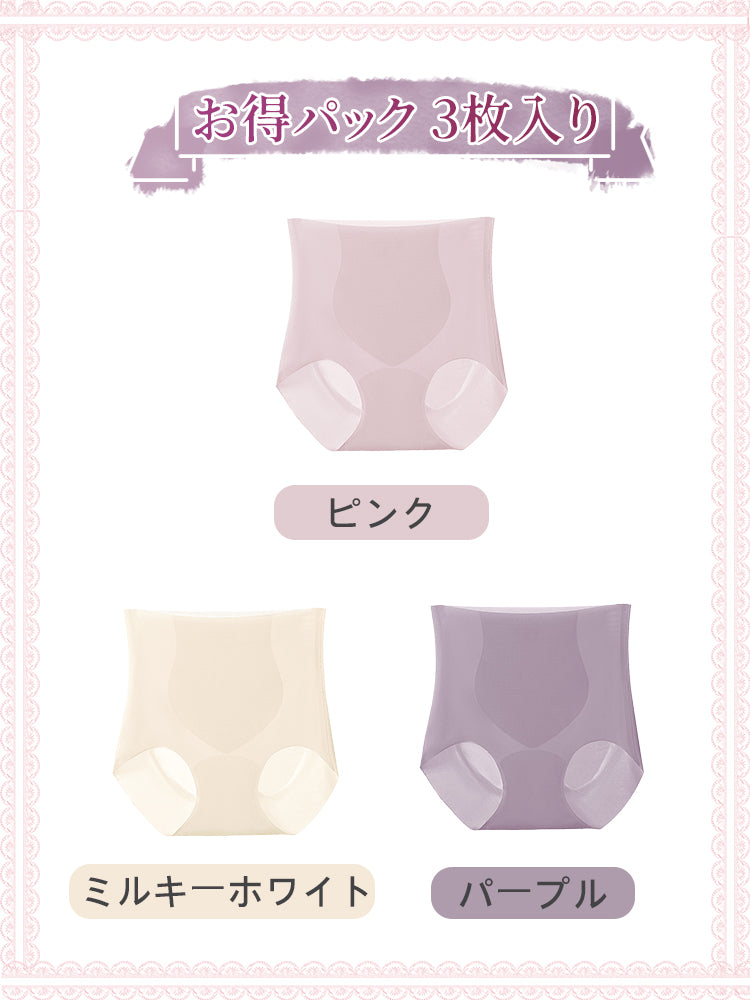 ショーツ レディース ピンク＆ミルキーホワイト＆パープル VEIMIA