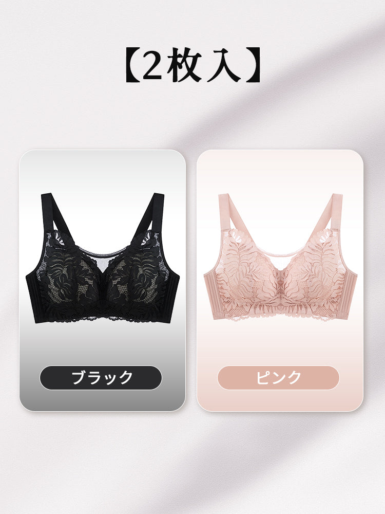 大きい サイズ ブラ 【2枚入】ブラック&ピンク ヴェーミア
