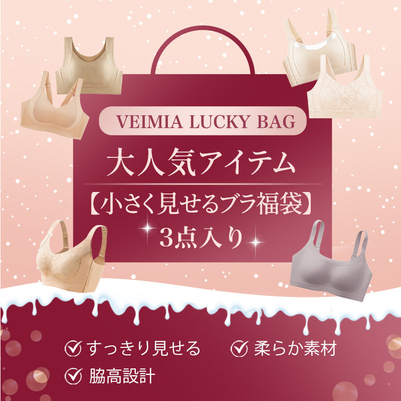 小さく見せるブラ 3点入り 福袋VEIMIA