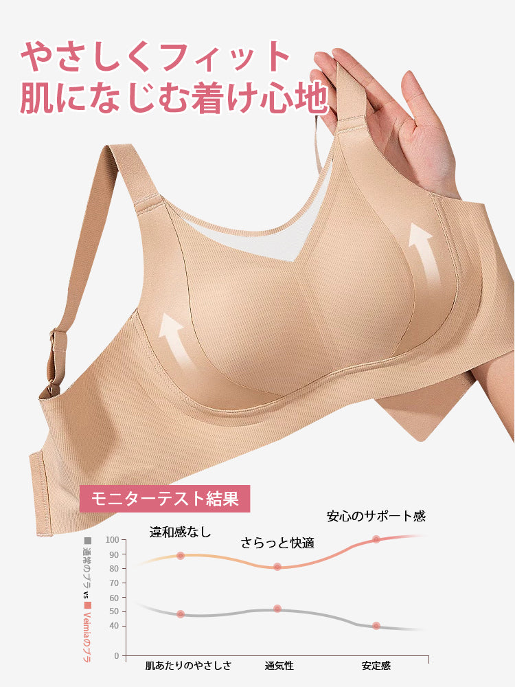 胸が小さく見えるブラ 優しくフィット VEIMIA