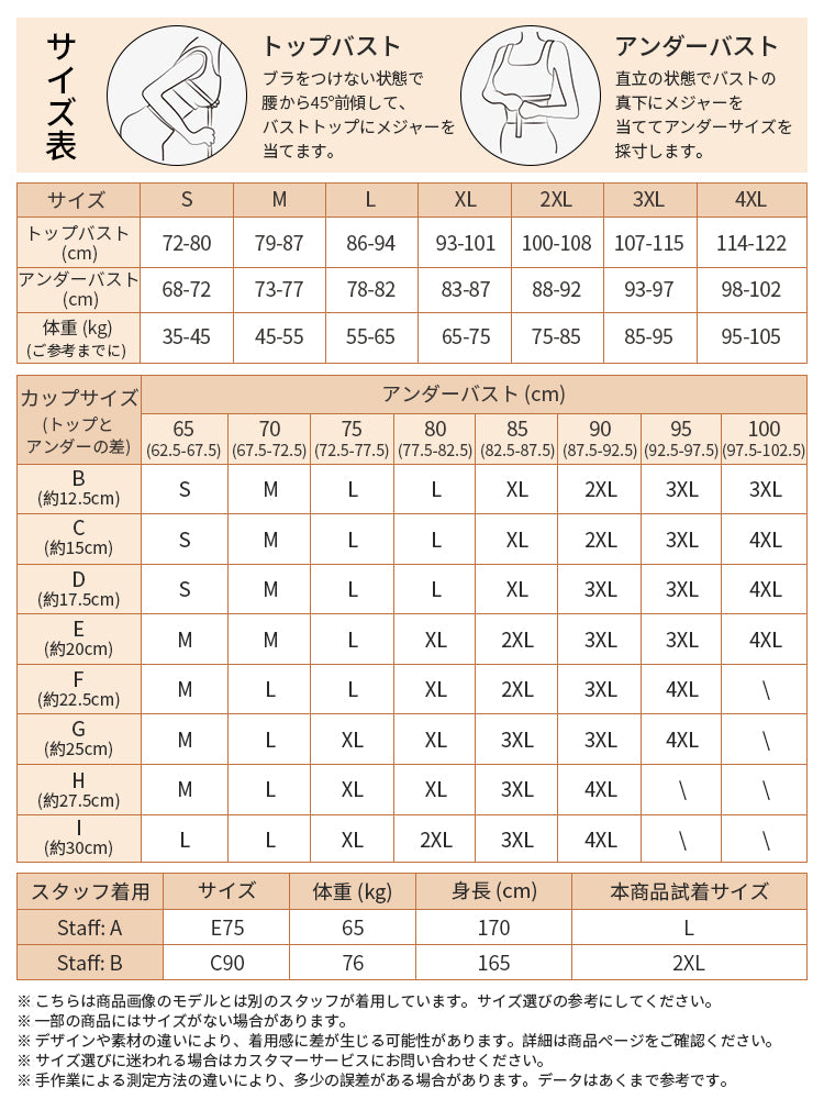 胸 つぶし ブラ サイズ選び VEIMIA